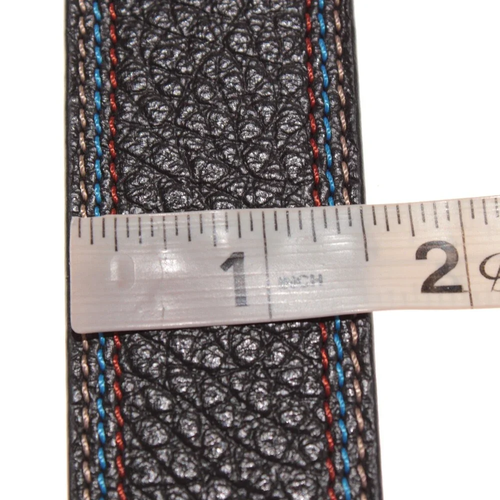 Leyva NWT Classic Belt Size 105 (US 40) in Black Pebbled Leather Made in Spain